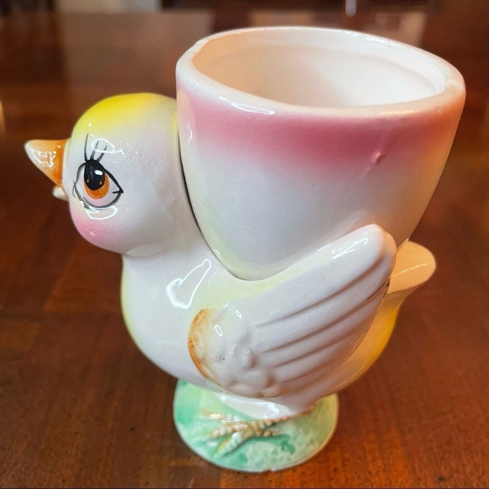 Vintage Chick Bird Egg Cup Holder